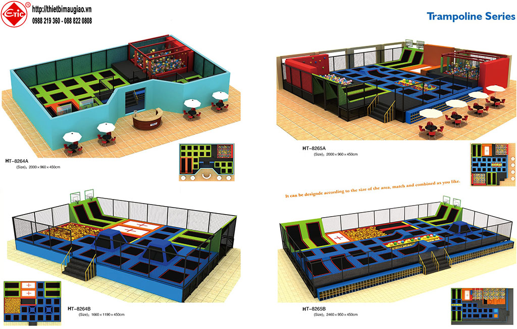 Thiết kế khu vui chơi trong nhà HT-8264A - Kích thước 2000x960x450cm